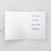 Funny Fat Cat Lila Happy Birthday Karte (Innenseite)