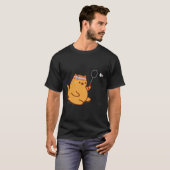 Funny Fat Cat Playing Dminton T-Shirt (Vorne ganz)