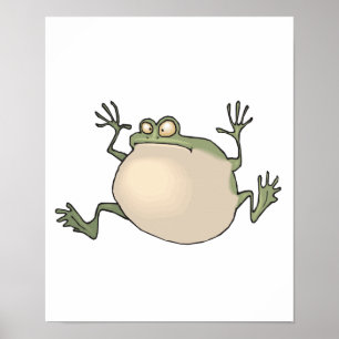 funny fat frog poster