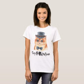 Funny Fat Ginger Cat Wearing Hat Positive Quotes T-Shirt (Vorne ganz)