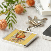 Funny Fat Lady on Beach Schlüsselanhänger (Seite)