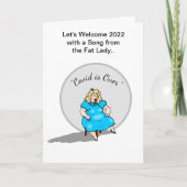 Funny Fat Lady Singt Neues Jahr 2022 Feier Karte (Vorderseite)