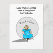 Funny Fat Lady Singt Neues Jahr 2022 Feier Postkarte (Vorderseite)