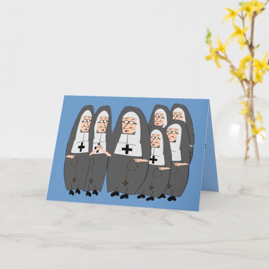 Funny "Fat Nuns" Geschenke für jeden Anlass Karte (Gelbe Blume)
