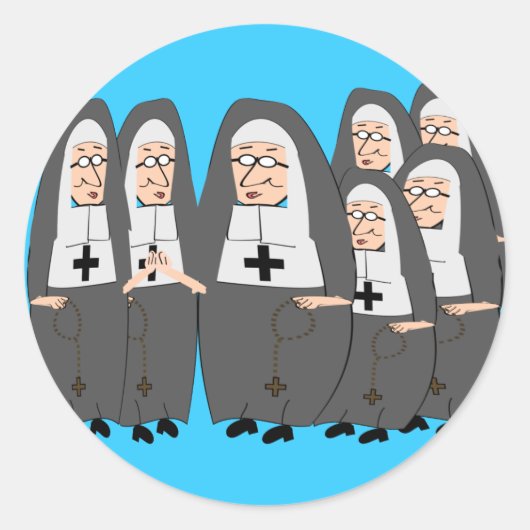 Funny "Fat Nuns" Geschenke für jeden Anlass Runder Aufkleber (Vorderseite)
