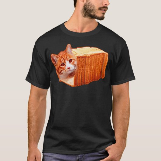 Funny Fat Orange Cat Bread Meme T-Shirt (Vorderseite)