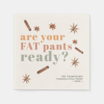 Funny Fat Pants Erntedank Friendsgiving Paper