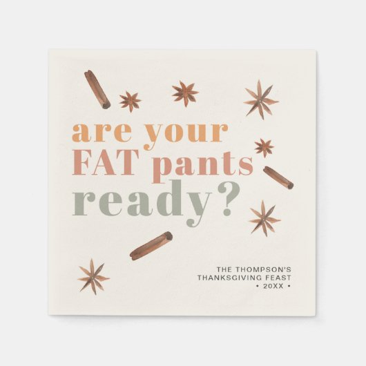 Funny Fat Pants Erntedank Friendsgiving Paper Serviette (Vorderseite)
