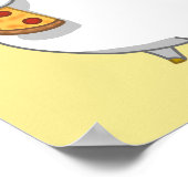 Funny Fat Unicorn Eating Pepperoni Pizza Poster (Ecke)