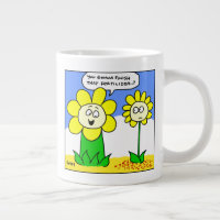 Funny Fat Yellow Blume über Diät Cartoon Gärtner