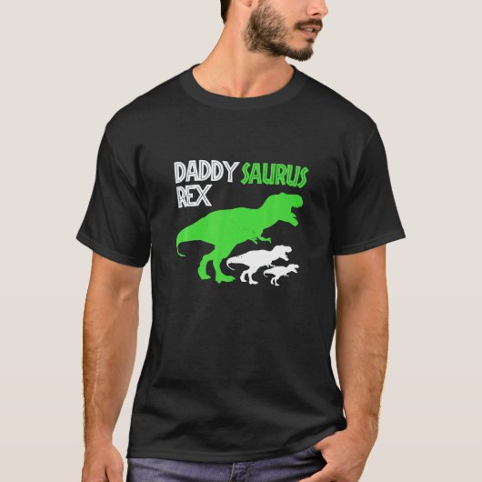 Funny Father Day Daddysaurus Rex Daddy Dinosaur T-Shirt (Vorderseite)