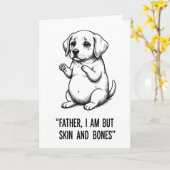 funny Father dog I Am But Skin and Bone Graphic Karte (Gelbe Blume)