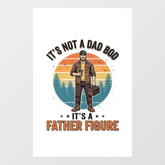 Funny Father Figure Vintage Dad Humor Shirt Design Fensteraufkleber (Blatt)