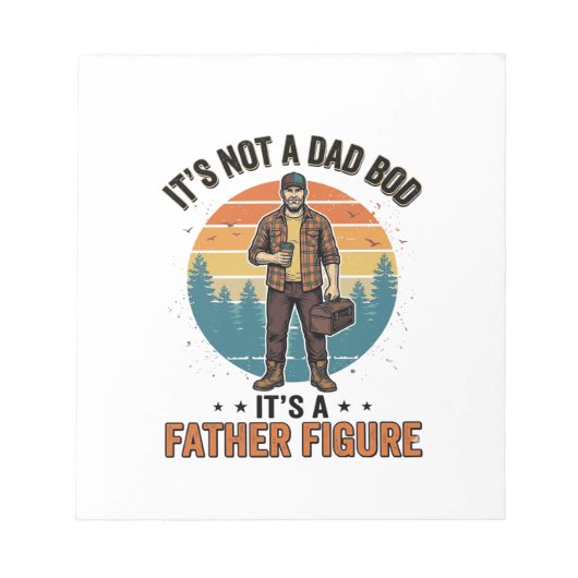 Funny Father Figure Vintage Dad Humor Shirt Design Notizblock (Vorderseite)