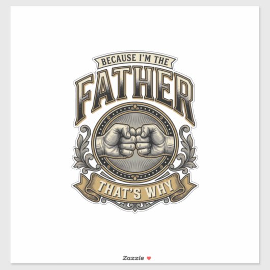 Funny Father Fist Bump Vintage Engraving Shirt Des Aufkleber (Blatt)