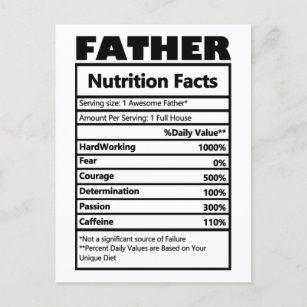 Funny Father Nutrition Fakten Postcard Postkarte