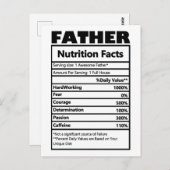 Funny Father Nutrition Fakten Postcard Postkarte (Vorne/Hinten)