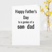 Funny Father's Day | A Genius of a Dad Karte (Gelbe Blume)