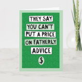 Funny Father's Day Fatherly Advice Karte (Vorderseite)