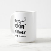 Funny Father's Day Geschenk Bester Buckin Vater ze Kaffeetasse (Vorderseite Links)