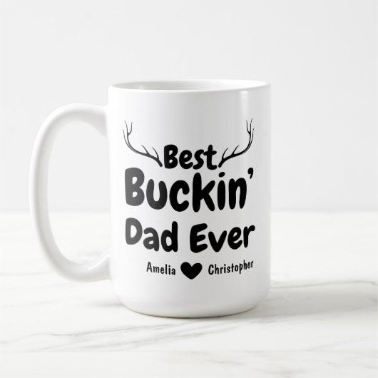 Funny Father's Day Geschenk Bester Buckin Vater ze Kaffeetasse (Links)