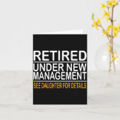 Funny Father's Day Retired Under New Management Se Karte (Gelbe Blume)