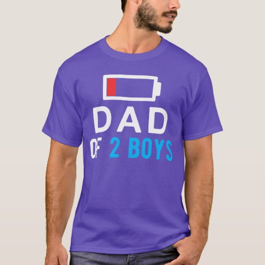Funny Fathers Dayee Dad of 2 Boys Man Gift Idea fu T-Shirt (Vorderseite)