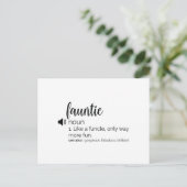 Funny Fauntie Definition Postkarte (Stehend Vorderseite)