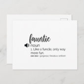 Funny Fauntie Definition Postkarte (Vorne/Hinten)