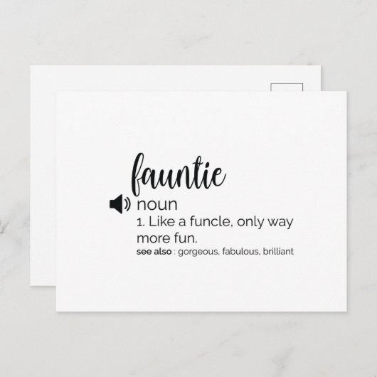 Funny Fauntie Definition Postkarte (Vorne/Hinten)