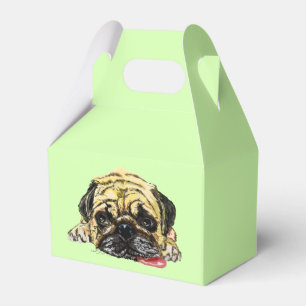 Funny Favor Box mit Fun Tired Mops Dog Geschenkschachtel