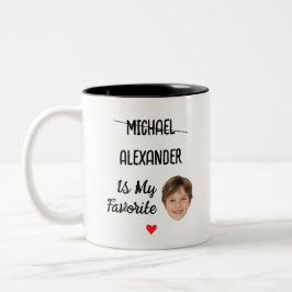 Funny Favorite Child Tasse mit 2 Namen & Gesicht F