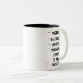 Funny Favorite Child Tasse mit 5 Namen Eigenes Ges (VorderseiteRechts)