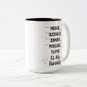 Funny Favorite Child Tasse mit 5 Namen Eigenes Ges (VorderseiteRechts)