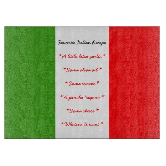 Funny Favorite Italian Recii Cutting Board Schneidebrett (Vorderseite)