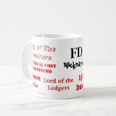 Funny FD Nicknames Cruel Joke Finance Director Kaffeetasse (Vorderseite Links)