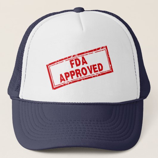Funny FDA genehmigte Spaß Rot Not Briefmarke Truckerkappe (Vorderseite)