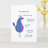 Funny Feathers - Jage die Blues Away Smile Card Karte (Gelbe Blume)