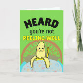 Funny Feel Peel Better Bald on Banana in Bed Karte (Vorderseite)
