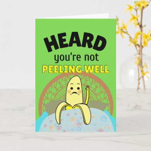 Funny Feel Peel Better Bald on Banana in Bed Karte (Gelbe Blume)
