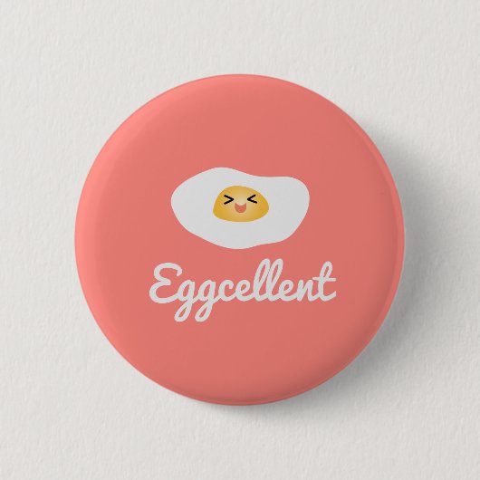 Funny Feinschmecker Niedlich Egg Eggcellent Humorv Button (Vorderseite)
