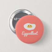 Funny Feinschmecker Niedlich Egg Eggcellent Humorv Button (Vorne & Hinten)
