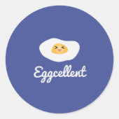 Funny Feinschmecker Niedlich Egg Eggcellent Humorv Runder Aufkleber (Vorderseite)