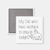 Funny Feline Entschuldigung Bleibe mit Katzentypog Magnet (Vorderseite/Rückseite)