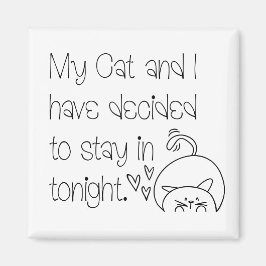 Funny Feline Entschuldigung Bleibe mit Katzentypog Magnet (Vorne)