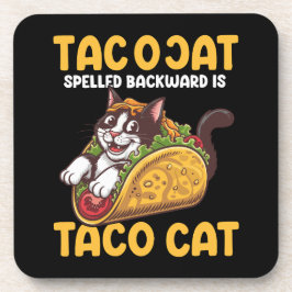 Funny Feline TacoCat rückwärts geschrieben Taco Ca Getränkeuntersetzer