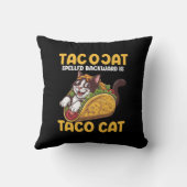 Funny Feline TacoCat rückwärts geschrieben Taco Ca Kissen (Rückseite)