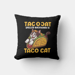 Funny Feline TacoCat rückwärts geschrieben Taco Ca Kissen