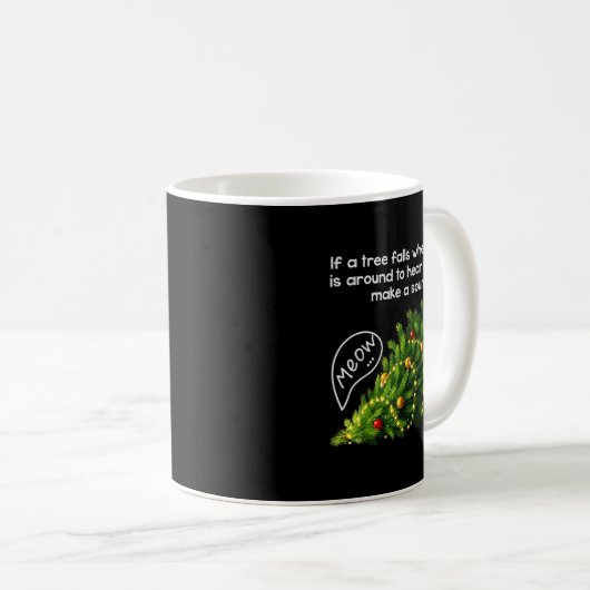 Funny Felines Pushing Christmas Tree Ugly Xmas Paj Kaffeetasse (VorderseiteRechts)