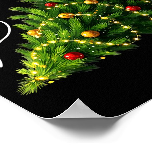 Funny Felines Pushing Christmas Tree Ugly Xmas Paj Poster (Ecke)